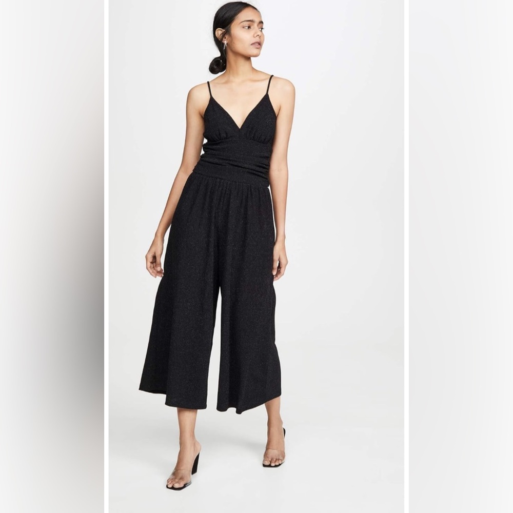 REVOLVE BRAND Susana Monaco Black Metallic Shimmer Jumpsuit